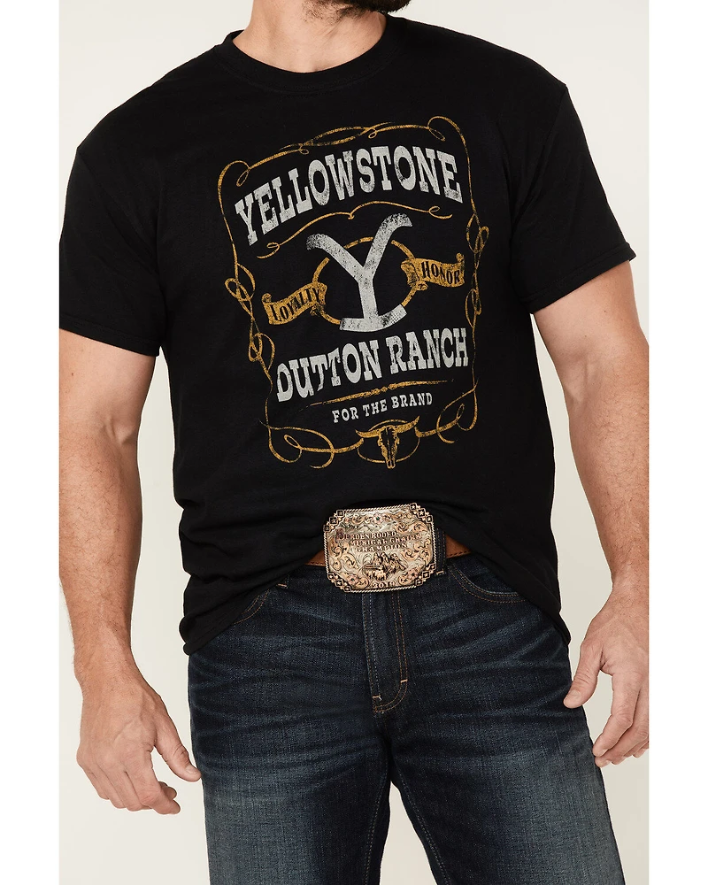 Paramount Network's Yellowstone Men's For The Brand Label Graphic Short Sleeve T-Shirt