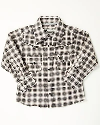 Cowboy Hardware Toddler Boys' Cubed Print Long Sleeve Snap Stretch Western Shirt