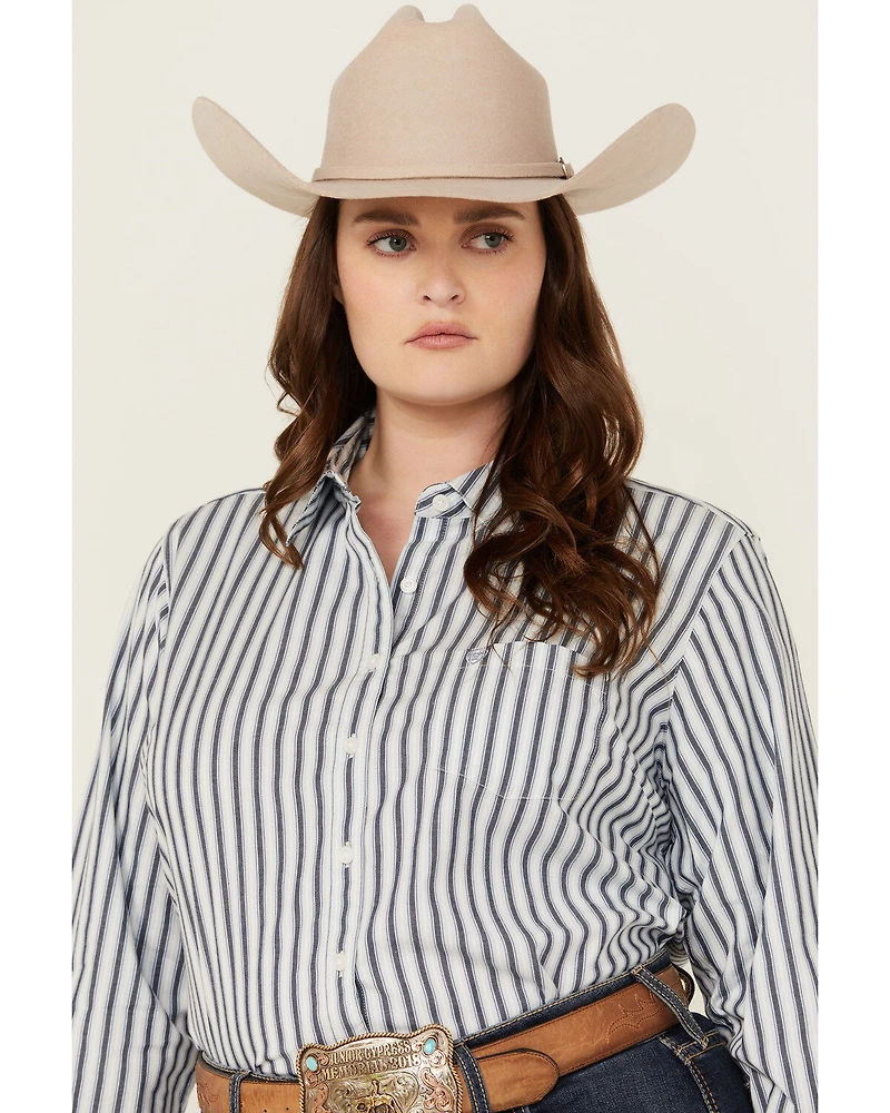 Ariat Women's Kirby Striped Print Long Sleeve Button-Down Stretch Western Shirt - Plus