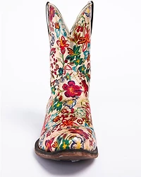 Roper Women's Ingrid Floral Western Booties - Snip Toe