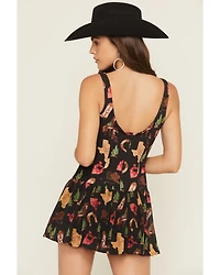 Show Me Your Mumu Women's Texas Hold Em Printed Malro Sleeveless Mini Dress