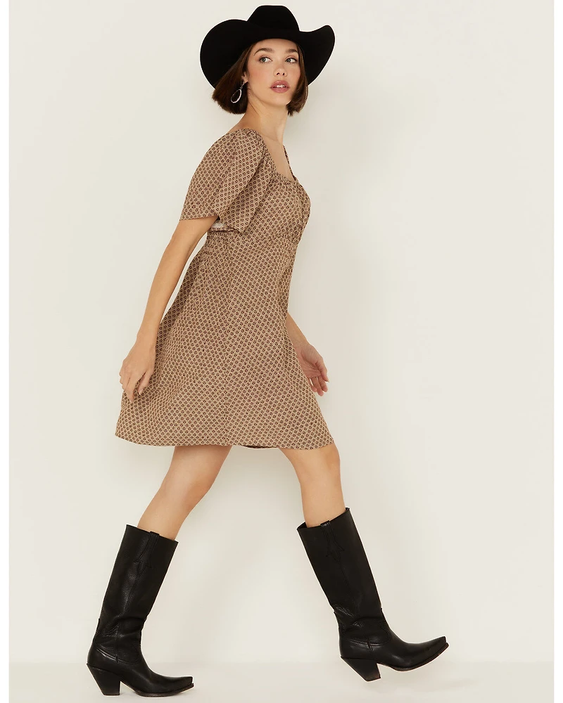 Cleo + Wolf Women's Arlo Flutter Sleeve Printed Mini Dress