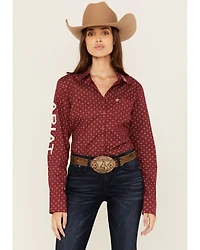 Ariat Women's Team Kirby Geo Print Long Sleeve Button-Down Stretch Western Shirt