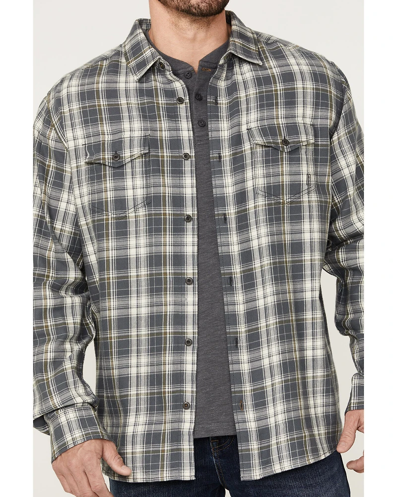Brothers and Sons Men's Plaid Long Sleeve Button-Down Western Shirt