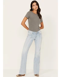 Shyanne Women's Light Wash Low Rise Seamed Bootcut Jeans