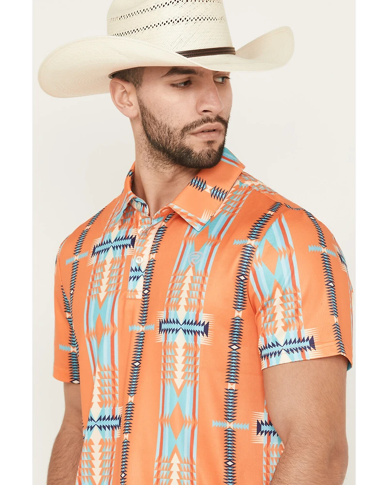 Rock & Roll Denim Men's Boot Barn Exclusive Southwestern Striped Short Sleeve Button-Down Polo