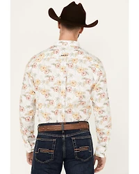 Ariat Men's Team Charlie Floral Print Logo Long Sleeve Button-Down Western Shirt - Tall