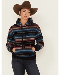 RANK 45® Women's Serape Stripe Plush Fleece Hoodie