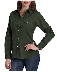 Roper Women's Solid Long Sleeve Snap Western Shirt