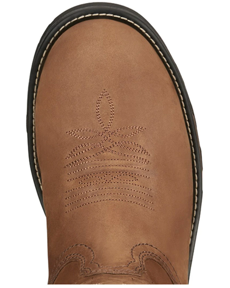 Tony Lama Men's Boom Saddle Cowhide Pull On Western Work Boots - Composite Toe