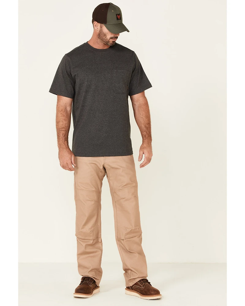 Hawx Men's Solid Charcoal Forge Short Sleeve Work Pocket T-Shirt - Big