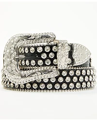 Shyanne Women's Rhinestone Studded Leather Belt