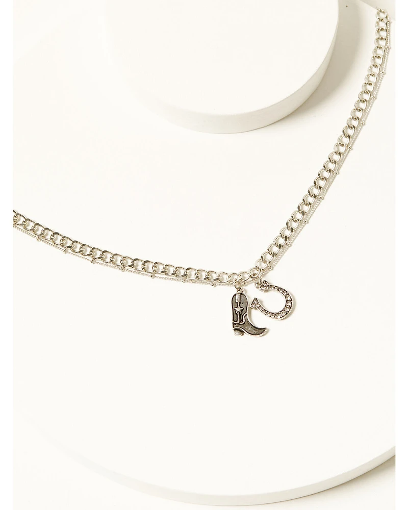 Shyanne Women's Boot and Horseshoe Charm Necklace