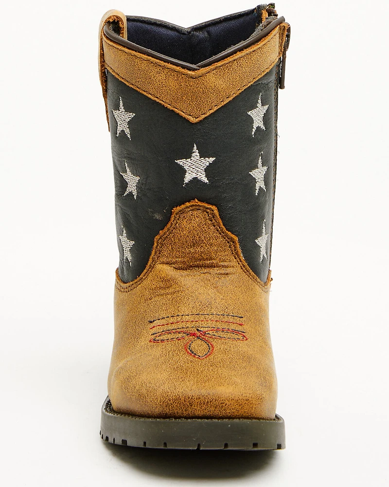 Smoky Mountain Toddler Stars and Stripes Western Boots - Square Toe