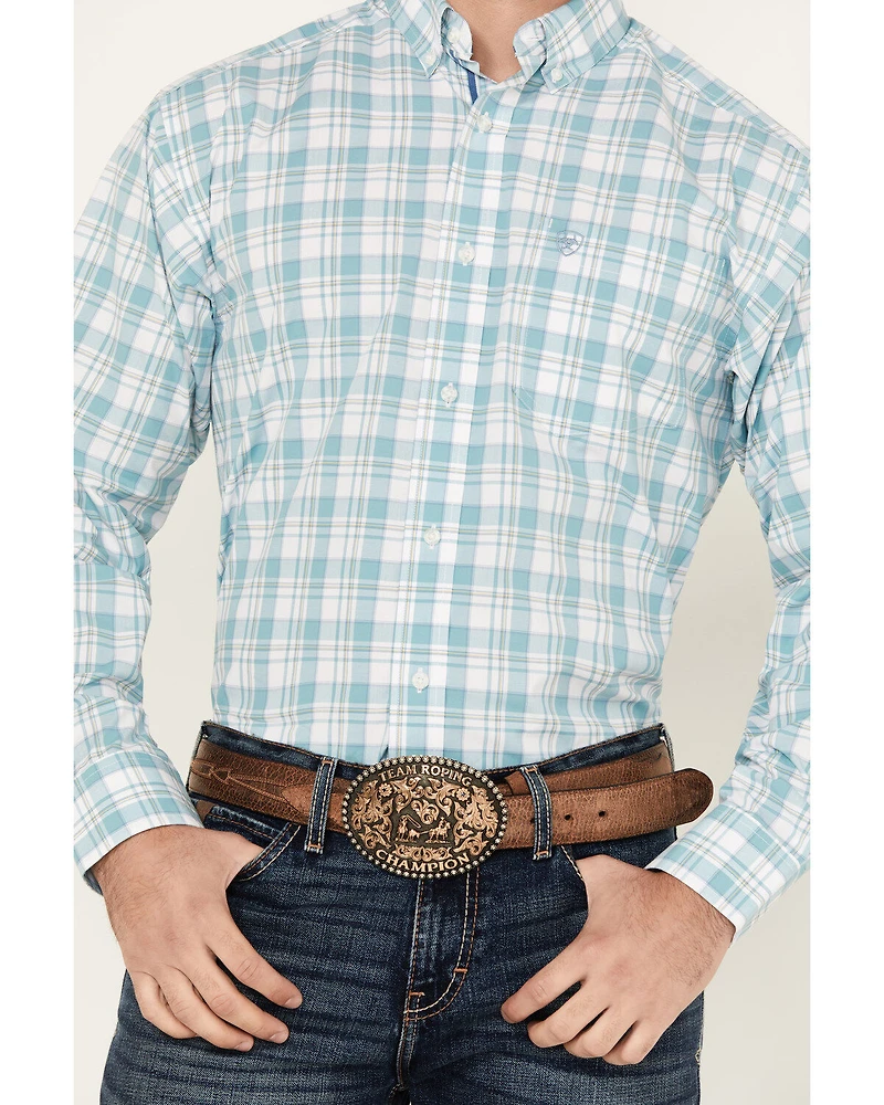 Ariat Men's Edward Plaid Print Long Sleeve Button-Down Performance Western Shirt
