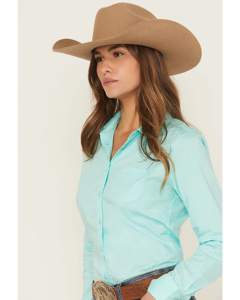 Ariat Women's Boot Barn Exclusive Solid Kirby Long Sleeve Button-Down Stretch Western Shirt
