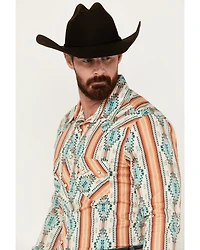 Rock & Roll Denim Men's Southwestern Long Sleeve Pearl Snap Western Shirt