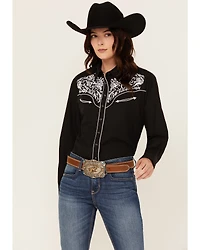 Rodeo Clothing Women's Embroidered Long Sleeve Snap Western Shirt