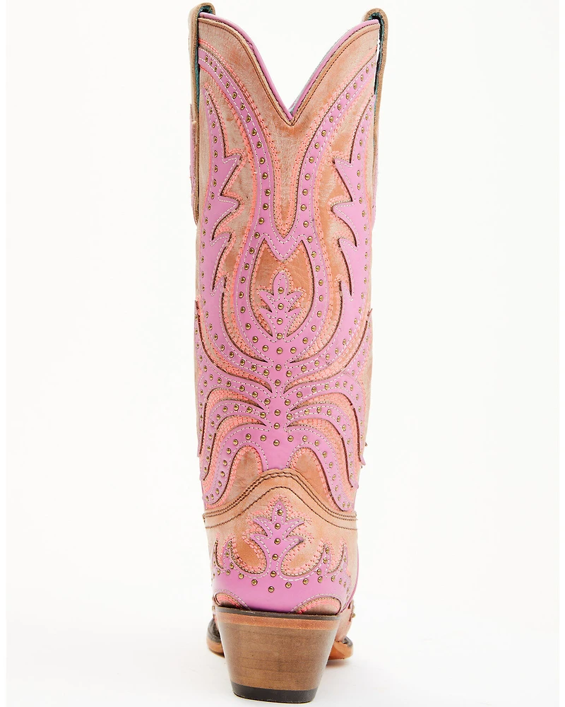 Corral Women's Studded Neon Blacklight Western Boots - Snip Toe