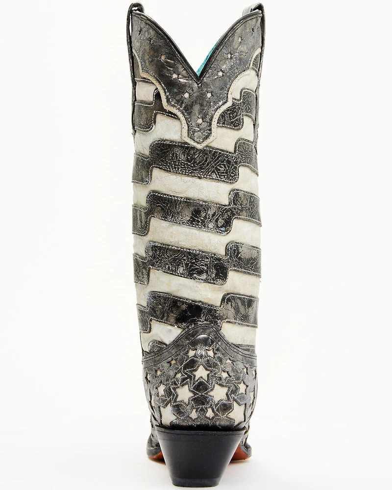 Corral Women's Stars and Stripes Blacklight Western Boots - Snip Toe