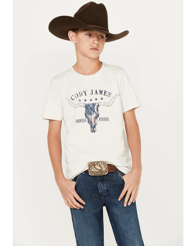 Cody James Boys' Steer Head Short Sleeve Graphic T-Shirt