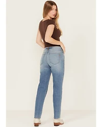 Ariat Women's Bridle Medium Wash High Rise Slim Straight Stretch Denim Jeans