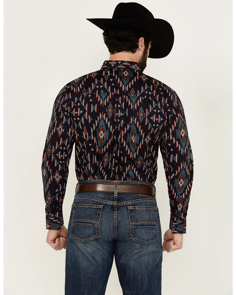 RANK 45® Men's Hilsborrow Southwester Print Long Sleeve Button-Down Stretch Western Shirt
