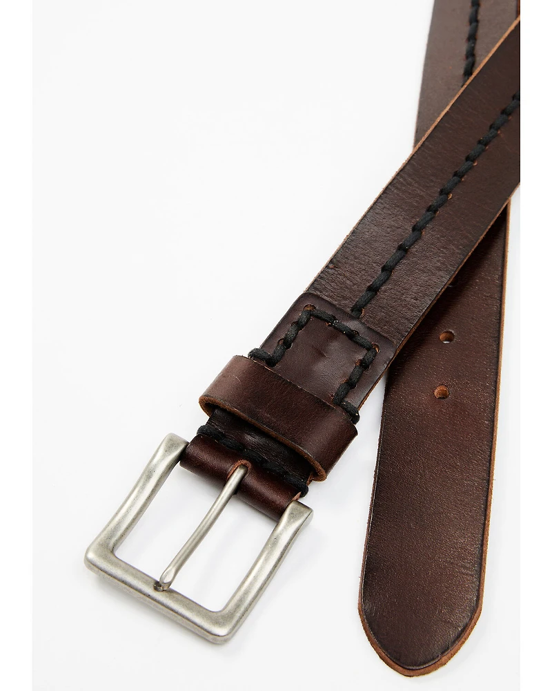 Brothers and Sons Men's Center Woven Detailed Belt