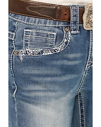 Shyanne Girls' Medium Wash Diamond Dreamcatcher Stretch Bootcut Jeans