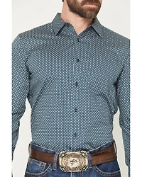 Cody James Men's Bourbon Geo Print Long Sleeve Button-Down Stretch Western Shirt