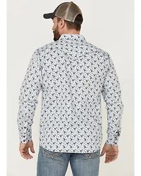 Moonshine Spirit Men's Bloom Floral Print Long Sleeve Snap Western Shirt