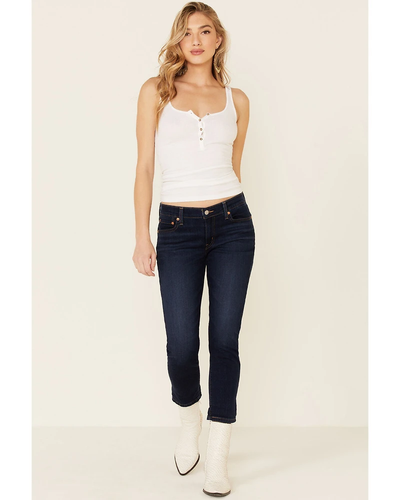 Levi's Women's Dark Wash Cobalt Obedience Boyfriend Crop Jeans