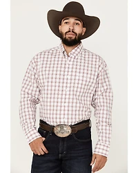 George Strait by Wrangler Men's Checkered Print Long Sleeve Button-Down Shirt