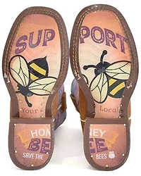 Tin Haul Little Girls' Flowerlicious Western Boots - Broad Square Toe