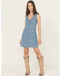 Levi's Women's Light Wash Vianna Sleeveless Button-Down Denim Dress