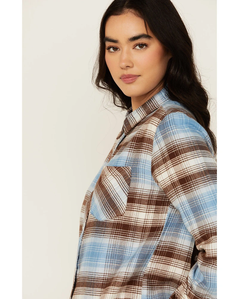 Idyllwind Women's Lane Plaid Print Long Sleeve Snap Flannel Shirt