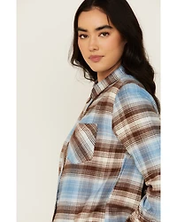 Idyllwind Women's Lane Plaid Print Long Sleeve Snap Flannel Shirt