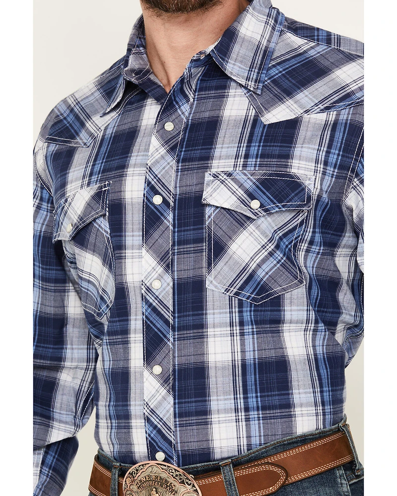 Wrangler 20X Men's Plaid Print Long Sleeve Snap Western Shirt