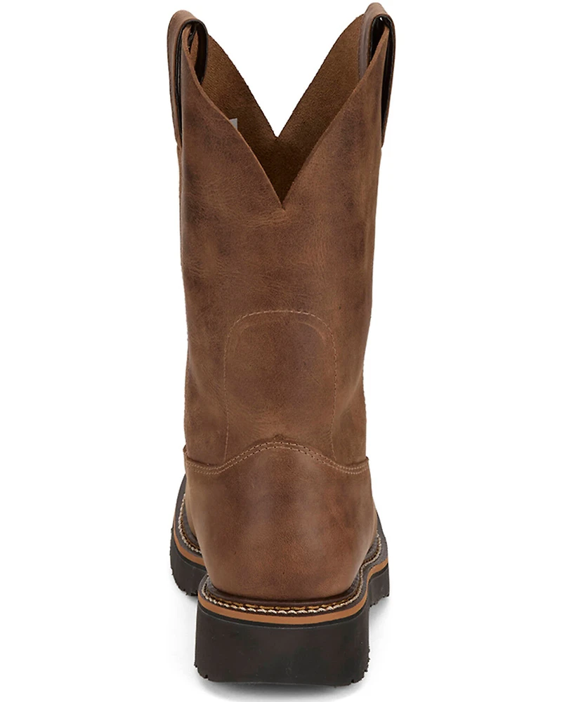Justin Men's Ames 11" Pull-On Work Boots - Soft Toe