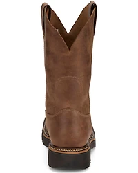 Justin Men's Ames 11" Pull-On Work Boots - Soft Toe