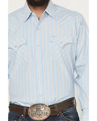 Ely Walker Men's Striped Print Long Sleeve Snap Western Shirt