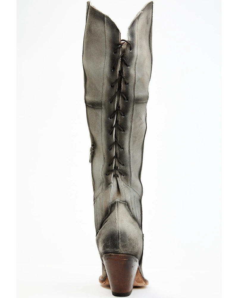Dan Post Women's Corsette Over The Knee Fashion Western Boots - Snip Toe