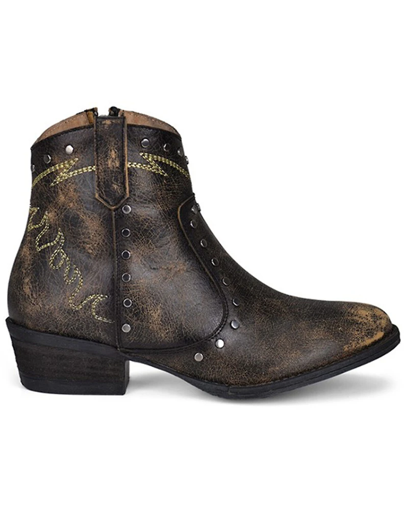 Circle G Women's Embroidery Fashion Booties - Round Toe