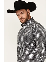 Cinch Men's Geo Print Long Sleeve Button-Down Stretch Western Shirt