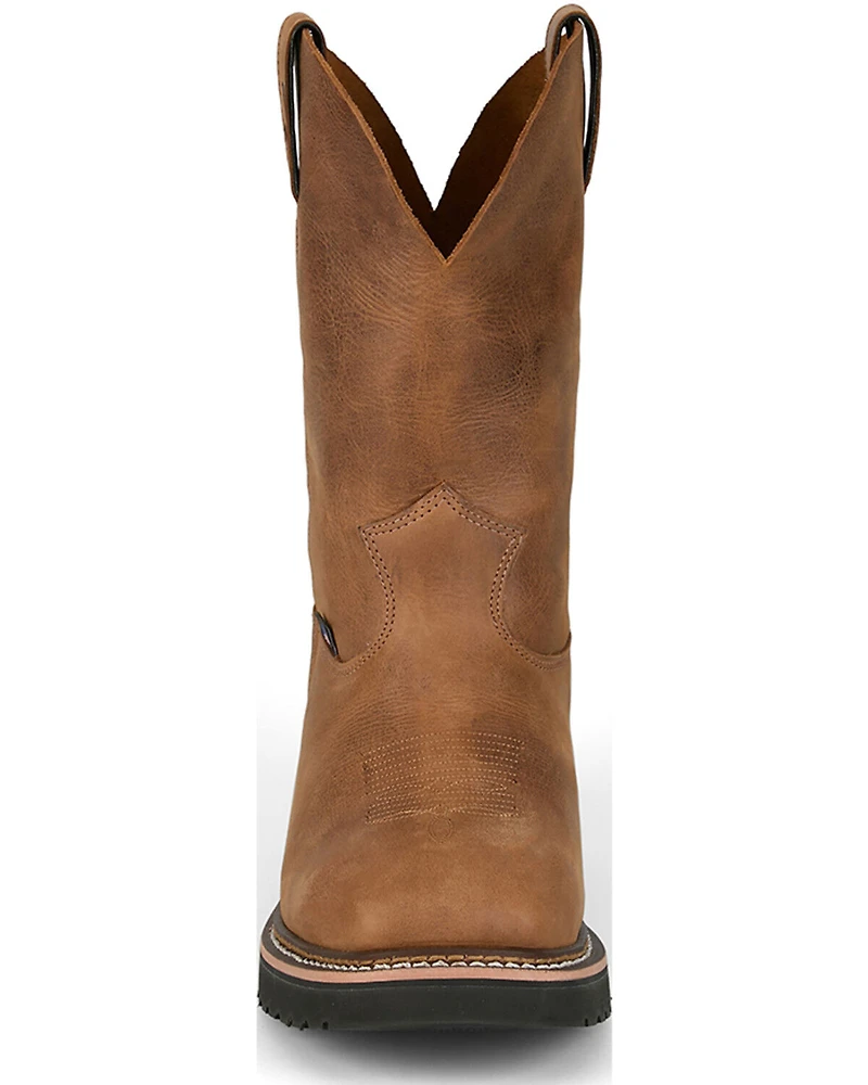 Justin Men's 8" Ames Pull-On Work Boots - Steel Toe