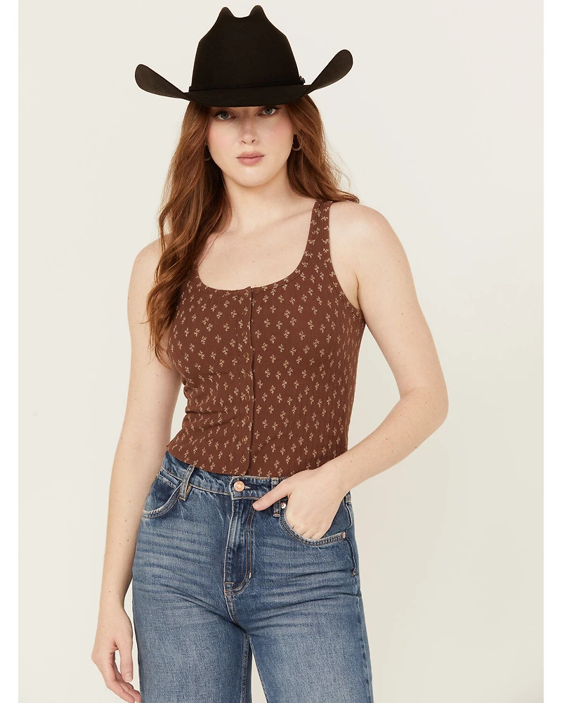 Cleo + Wolf Women's Adriel Ribbed Knit Cropped Tank Top