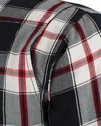 Milwaukee Performance Men's Black/White/Red Aramid Flannel Biker Jacket