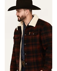 Cinch Men's Plaid Print Sherpa Lined Trucker Jacket
