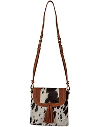 Myra Bag Women's Westward Tasseled Leather Hair-On Crossbody Bag