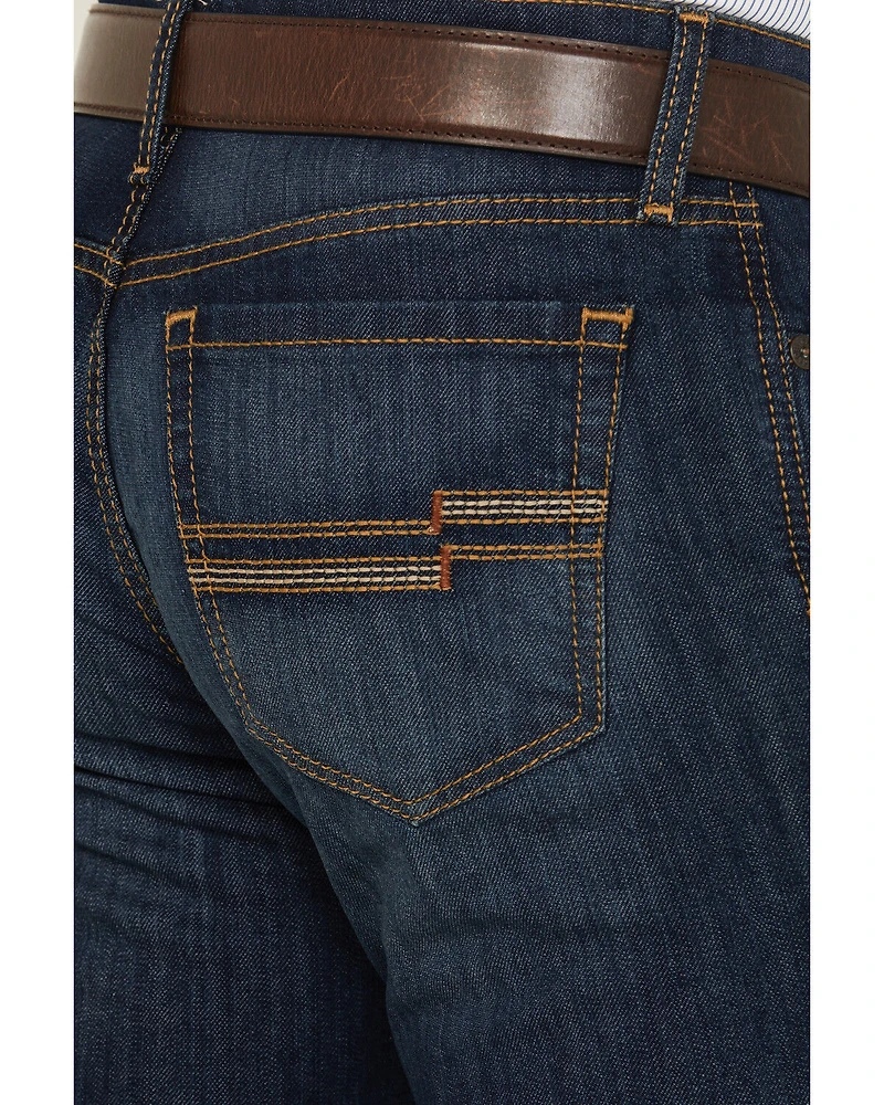 Cinch Men's Jesse Dark Stonewash Slim Straight Performance Stretch Denim Jeans
